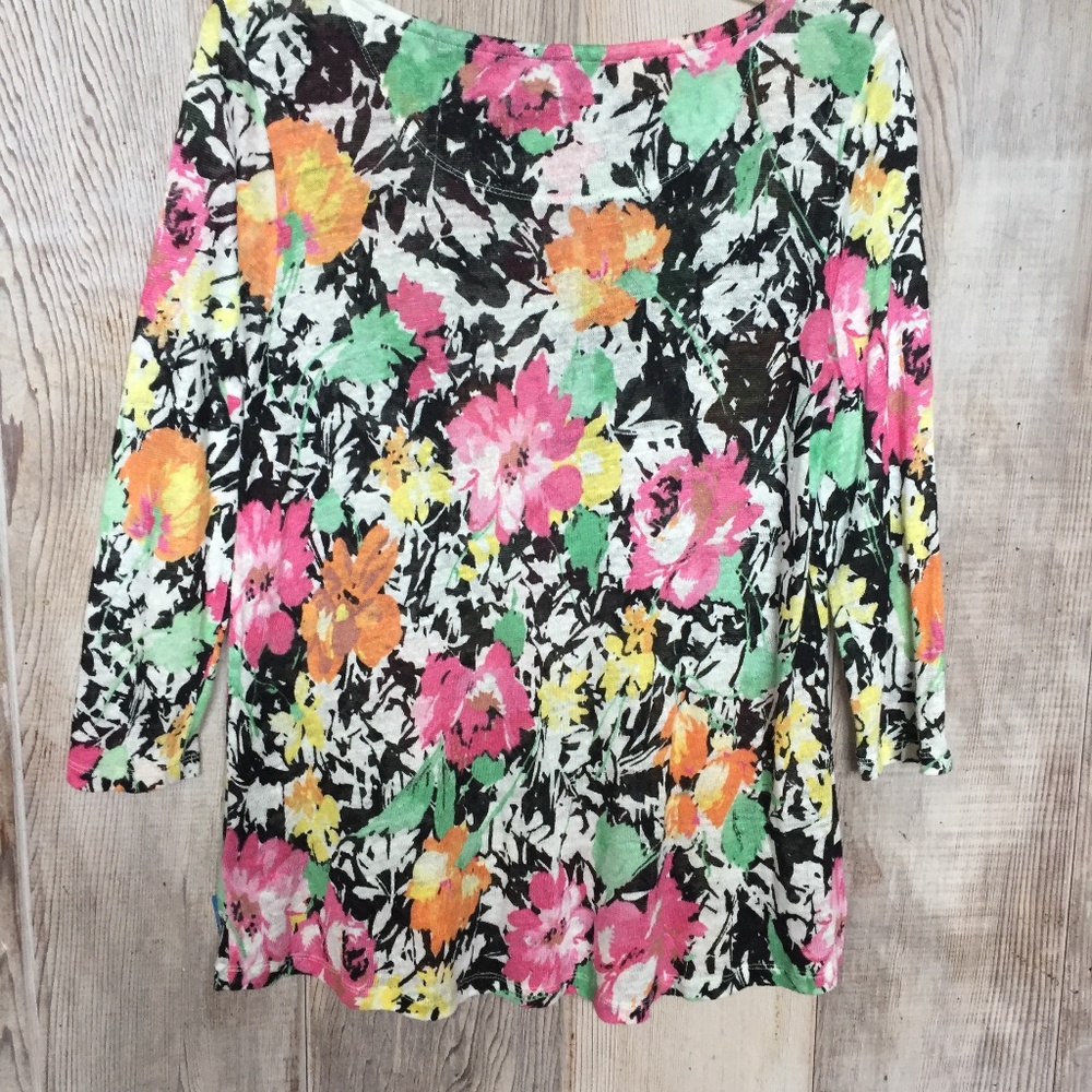 Lauren Paisley Print Linen Top PL - Picture 4 of 7